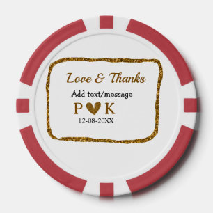 Jetons De Poker Amour et remerciements ajoutent le nom du couple e