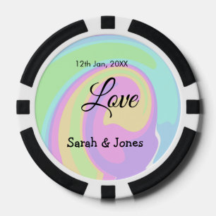 Jetons De Poker Amour fiançailles couple mariage coloré bohpattern