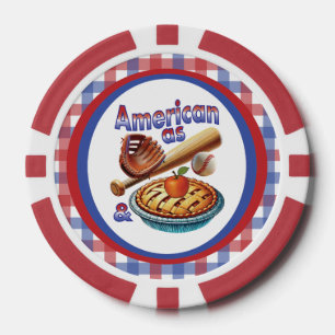 Jetons De Poker Amusant américain comme Baseball & Pomme Pie