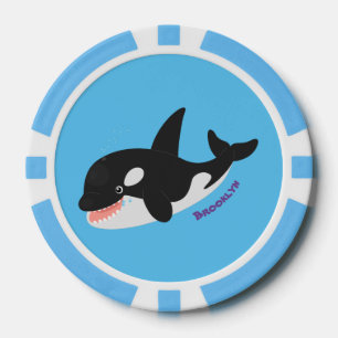Jetons De Poker Amusante baleine orque mignonne dessin animé