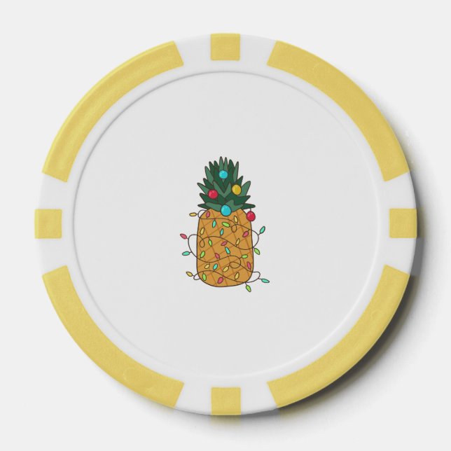 Jetons De Poker Ananas de Noël tropical (Recto)