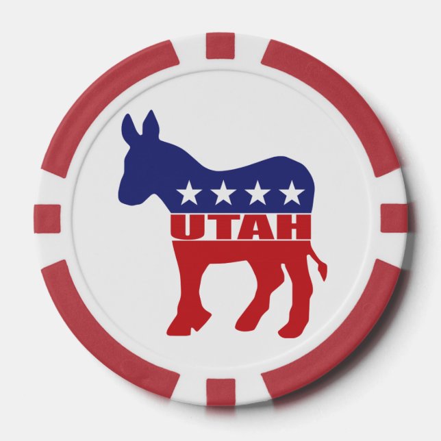 Jetons De Poker Âne démocrate de l'Utah (Recto)