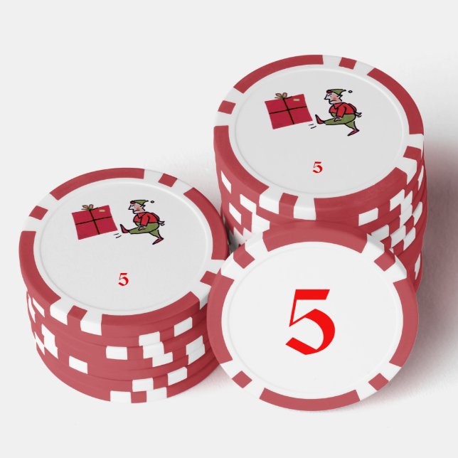 Jetons De Poker Angry Elf rouge 5 puce de poker rayé (Empiler)