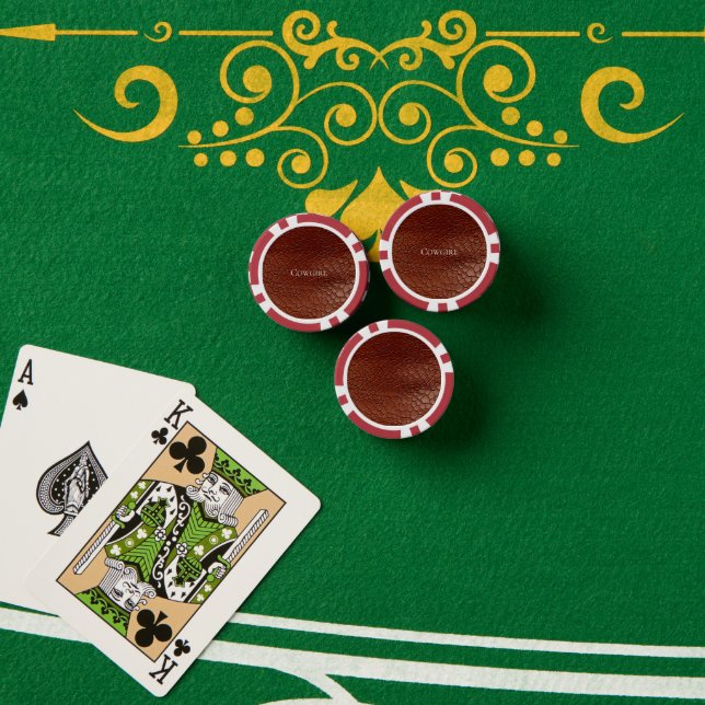 Jetons De Poker Animal Brown en cuir de l'Ouest (Table de poker (pile))
