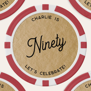 Jetons De Poker Anniversaire 90 Quatre-vingt-dixième Personnalisé