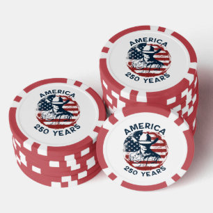 Jetons De Poker Anniversaire des 250 ans d'Amérique Cowboy 1776-20