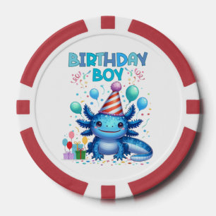 Jetons De Poker Anniversaire Garçon Axolotl Vibes Joli Conception