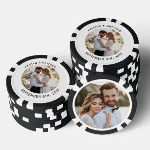 Jetons De Poker Anniversaire minimaliste du Mariage du cadre photo