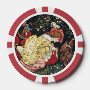 Jetons De Poker Antique Victorien Conte de Fées La Belle et la Bêt