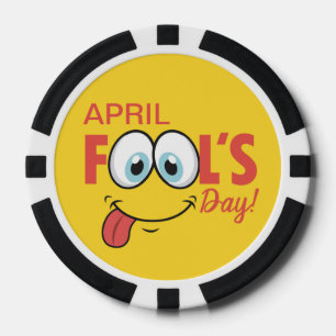 Jetons De Poker April Fool's Day Happy Funny Face   Vacances