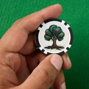 Jetons De Poker Arbre abstrait art ludique