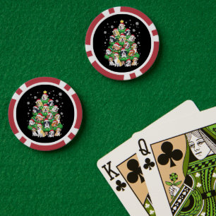 Jetons De Poker Arbre de Noël Chien - Jolies Pupuces de Noël