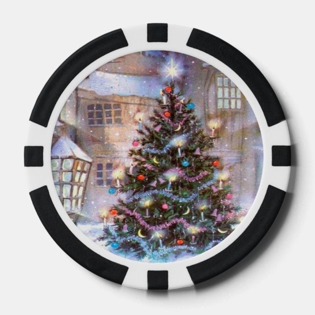 Jetons De Poker Arbre de Noël Vintage (Recto)
