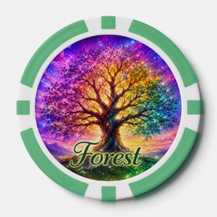 Jetons De Poker Arbre de Vie de la Forêt
