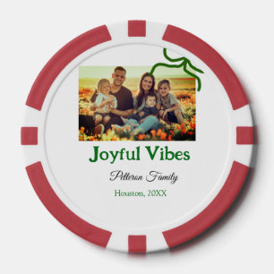 Jetons De Poker Arc vert vibes joyeuses ajoutez photo nom de famil