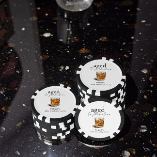 Jetons De Poker Arche de fête d'anniversaire au whisky vieilli à l