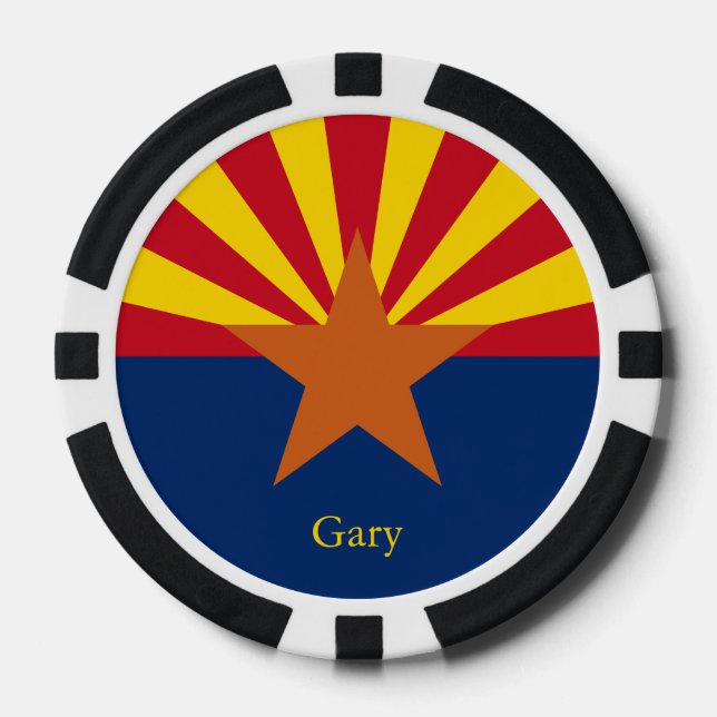 Jetons De Poker Arizona State Flag Image Personnaliser le nom (Recto)