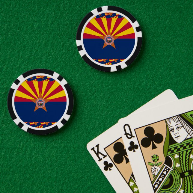 Jetons De Poker Arizonan Flag & Seal, Flag of Arizona (Table de poker (double))