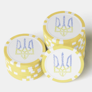 Jetons De Poker Armoiries de l'Ukraine trident motif de la spirale