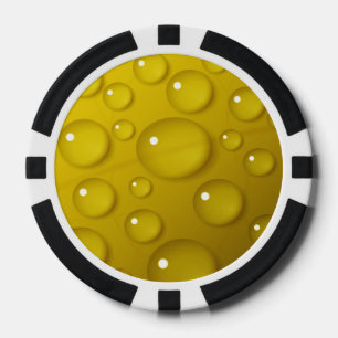 Jetons De Poker Arrière - plan de goutte d'eau jaune