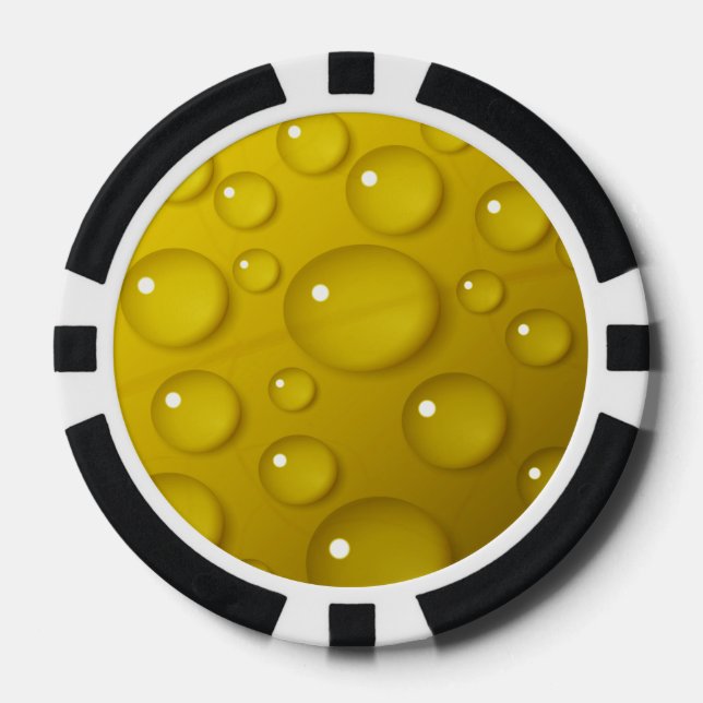 Jetons De Poker Arrière - plan de goutte d'eau jaune (Recto)