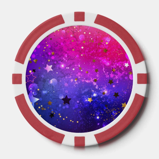 Jetons De Poker Arrière - plan rose brillant (Recto)
