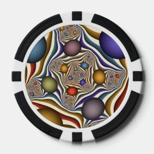 Jetons De Poker Art abstrait moderne coloré volant vers le haut