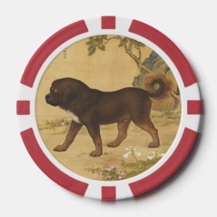 Jetons De Poker Art chinois impérial du Mastiff tibétain vintage