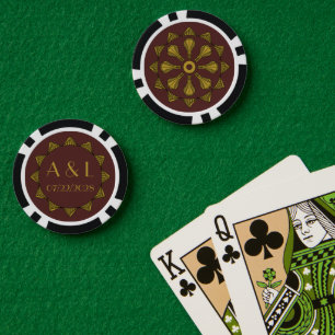 Jetons De Poker Art déco swanky en rouge