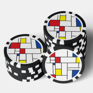 Jetons De Poker Art Moderne Géométrique Minimaliste De Stijl Mondr