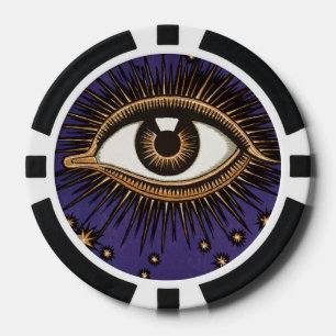 Jetons De Poker Art mystique céleste de l'Œil qui voit tout de sty