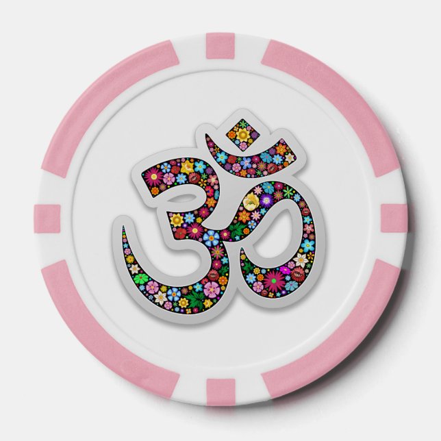 Jetons De Poker Art symbolique floral Namaste (Recto)