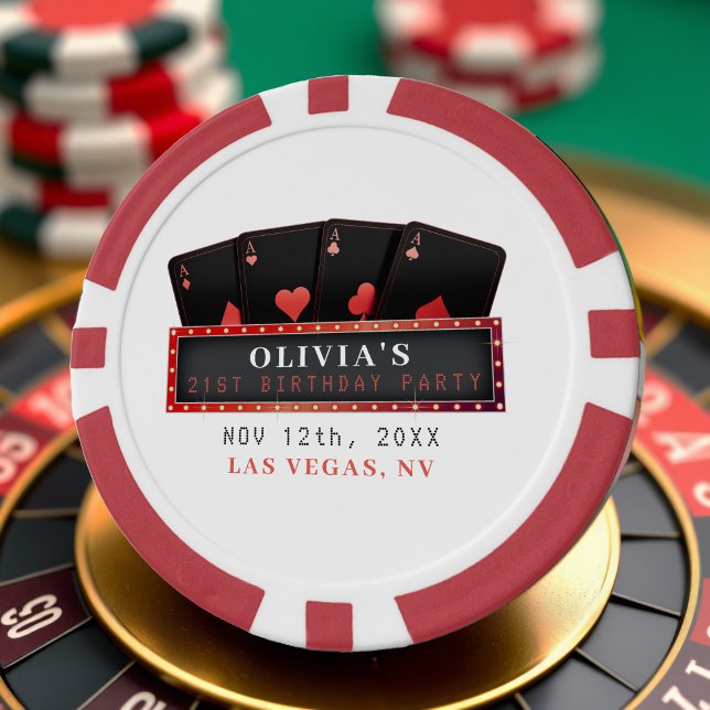 Jetons De Poker As Aces de Poker Vermelho e Preto Aniversário de 2 (Créateur téléchargé)