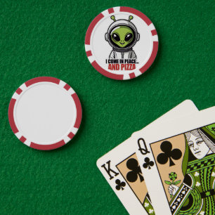 Jetons De Poker Astronaute Alien Mignon "Je viens en paix et avec