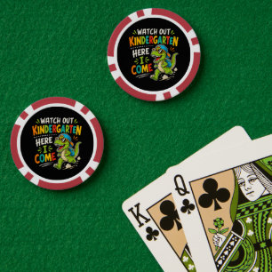 Jetons De Poker Attention maternelle j'arrive Dino