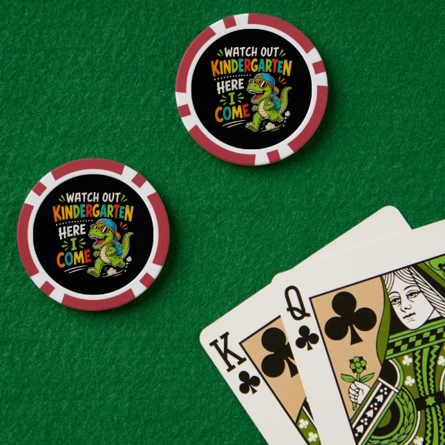 Jetons De Poker Attention maternelle j'arrive Dino (Table de poker (double))