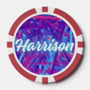 Jetons De Poker Autocollant Nom Personnalisé – Harrison – Étiquett