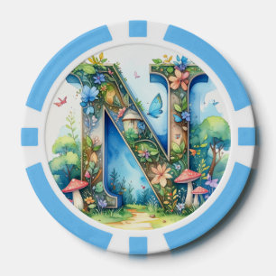 Jetons de poker aux initiales N