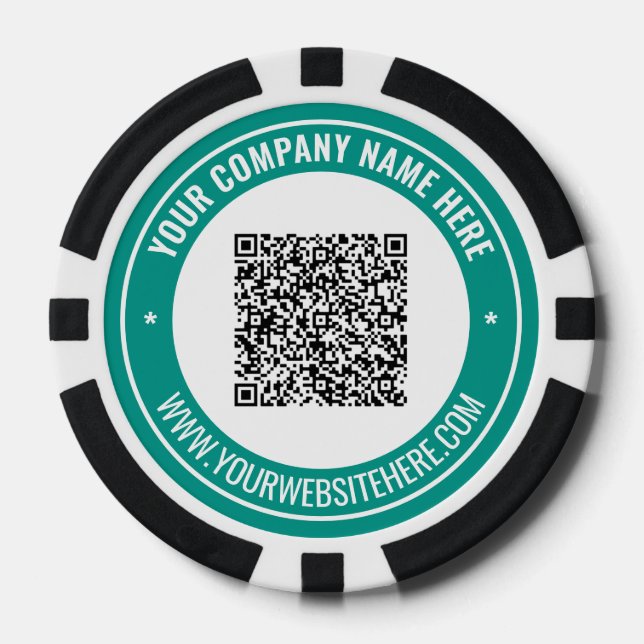Jetons de poker avec code QR de texte personnalisé (Recto)