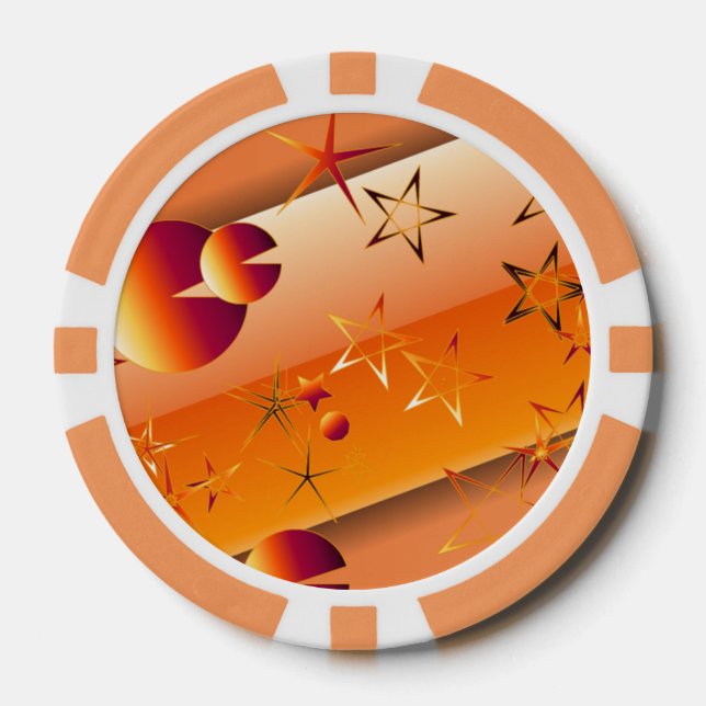 Jetons de poker avec motif abstrait orange (Recto)