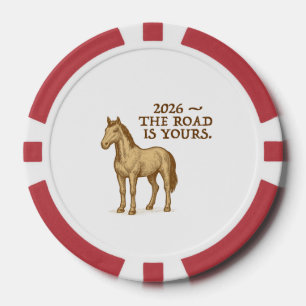 Jetons de poker avec texte motivant et cheval