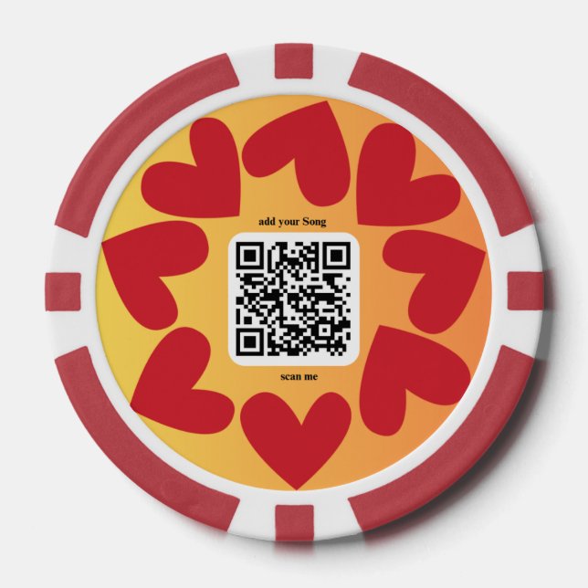 Jetons De Poker Avec une chanson personnalisée par code QR (Recto)