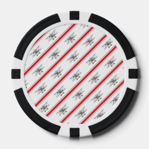 Jetons De Poker Avion gris lignes rouges Avions Pilote Avion