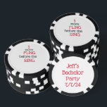 Jetons De Poker Bachelor Party Black Poker Chip<br><div class="desc">Bachelor Party Black Poker Chip Created by Inky_Art Disponible dans différentes tailles, styles, police, couleur de police Peut modifier le libellé, les noms, l'adresse, etc. N’oubliez pas de changer vos informations avant d’acheter Poker Chip Style : Composite Poker Chips Customisez ces puces de poker magnifiquement imprimées avec vos designs uniques...</div>
