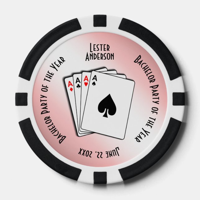 Jetons De Poker Bachelor Party Custom Memento Blush Touch (Recto)