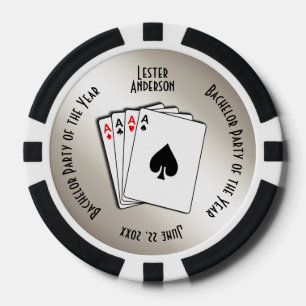 Jetons De Poker Bachelor Party Custom Memento Golden Touch