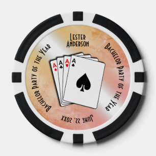 Jetons De Poker Bachelor Party Custom Memento Peach Touch