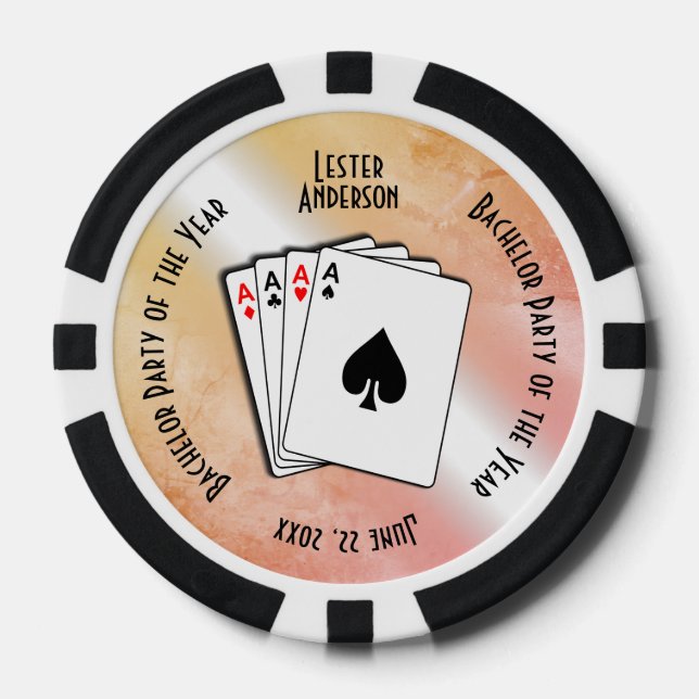 Jetons De Poker Bachelor Party Custom Memento Peach Touch (Recto)