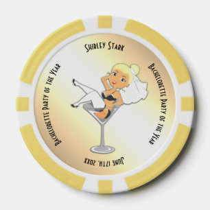 Jetons De Poker Bachelorette jaune de l'année Memento