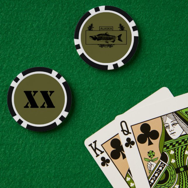 Jetons De Poker Badge du pêcheur de combat de l'Alaska - Subdued (Table de poker (double))